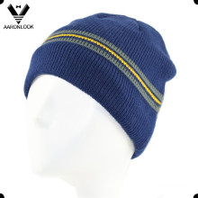 100% acrílico inverno Stripe malha homens Beanie